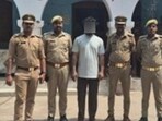 The accused influencer in police custody on Tuesday. (Sourced)