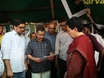 AAP National Convenor Arvind Kejriwal addresses villagers during a protest against a proposed housing project in Goa's Karapur-Sarvan area. AAP National Convenor Arvind Kejriwal addresses villagers during a protest against a proposed housing project in Goa's Karapur-Sarvan area.