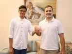 Sarthak Sidhant with Rahul Gandhi in New Delhi on June 2. Sarthak Sidhant with Rahul Gandhi in New Delhi on June 2.