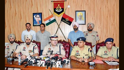 Commissioner of police Swapan Sharma during a press conference in Ludhiana on Tuesday. (HT Photo) Commissioner of police Swapan Sharma during a press conference in Ludhiana on Tuesday. (HT Photo)