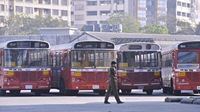 Mumbai, India - January 12, 2019: BEST employees from Traffice dept sit outside the Dharavi Bus depot on 5 day, after the BEST employees went on strike in Mumbai, India, on Saturday, January 12, 2019. (Photo by Anshuman Poyrekar/Hindustan Times) (Anshuman Poyrekar/HT Photo) Mumbai, India - January 12, 2019: BEST employees from Traffice dept sit outside the Dharavi Bus depot on 5 day, after the BEST employees went on strike in Mumbai, India, on Saturday, January 12, 2019. (Photo by Anshuman Poyrekar/Hindustan Times) (Anshuman Poyrekar/HT Photo)
