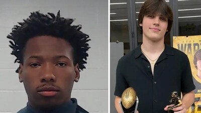 Karmelo Anthony’s (L) chilling six-word threat to Austin Metcalf (R) moments before murdering him (Collin County, x/AMetcal) Karmelo Anthony’s (L) chilling six-word threat to Austin Metcalf (R) moments before murdering him (Collin County, x/AMetcal)