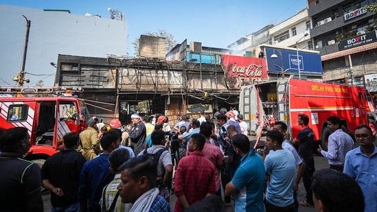 The collapse was reported at 9.37 am in Gali No. 1, Part-2, Ishu Vihar. (HT File photo)