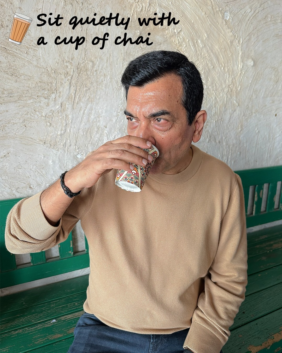 Chef Sanjeev Kapoor pictured taking a mindful tea break to reset. No rush, no agenda. (Instagram/ Sanjeev Kapoor)
