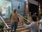 Congress leader and former MLA from Faridkot Kushaldeep Singh Dhillon, alias Kiki Dhillon, coming out of the Enforcement Directorate (ED) office in Jalandhar on Wednesday.
