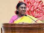 President Droupadi Murmu speaks during the inauguration ceremony of the National Conclave on strengthening of Integrated Tribal Development Agencies (ITDAs) and Integrated Tribal Development Projects (ITDPs) at Vigyan Bhawan, in New Delhi. (Office of Press Secretary to the President/ANI Photo)