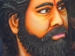 The idol of Ram Charan that his fans put up with love in Hyderabad. 