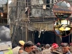 Scenes from the devastating fire that engulfed Flourish Stay B&B on Wednesday (June 3) morning. (Photos: PTI and X)
