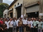 Thane, India - June -03 2026:48-Hour Eviction Notice to Small-Scale Industries in Wagle Estate; TSSIA Strongly Opposes Move Thane, June 3: The Thane Municipal Corporation has issued a 48-hour notice to vacate premises to around 160 small-scale industrial units located in the Corridor Compound on Road No. 22 in Wagle Estate, creating concern and uncertainty within the industrial sector. The Thane Small Scale Industries Association (TSSIA) has strongly objected to the move and expressed serious concern over its impact. According to TSSIA, the affected industrial units provide employment to nearly 400Ð500 workers, and any disruption could severely affect their livelihoods and those of their families. The association stated that the sudden notice has caused anxiety among entrepreneurs and workers alike. ,in Thane ,in Mumbai, India, on, Wednesday, June -03, 2026. ( photo by Praful Gangurde / Hindustan Times )