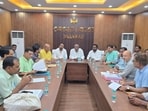 The Jharkhand assembly panel meets on the concluding day of its three day visit to Dhanbad. (HT Photo)