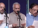 The swearing-in ceremony was attended by top Congress leaders, religious heads and dignitaries from across the country.