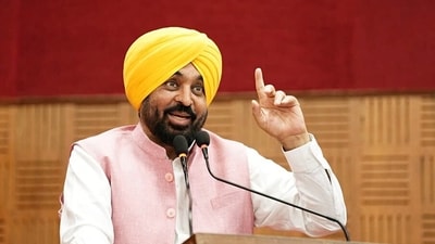 Punjab Chief Minister Bhagwant Mann in Chandigarh on Tuesday. (@BhagwantMann) Punjab Chief Minister Bhagwant Mann in Chandigarh on Tuesday. (@BhagwantMann)
