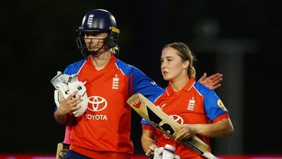 Heather Knight and Alice Capsey for England women's. (Action Images via Reuters)