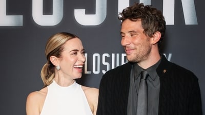 Emily Blunt and Josh O'Connor held hands and shared a laugh at the red carpet. (AP Photo/Thomas Padilla) Emily Blunt and Josh O'Connor held hands and shared a laugh at the red carpet. (AP Photo/Thomas Padilla)