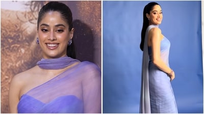 Janhvi Kapoor proves you can rock a dupatta even with a saree, pairing it with an ethereal lavender six yards at the Peddi trailer launch. (Instagram/@savleenmanchanda) Janhvi Kapoor proves you can rock a dupatta even with a saree, pairing it with an ethereal lavender six yards at the Peddi trailer launch. (Instagram/@savleenmanchanda)