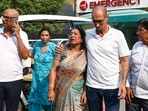 Family members of Malviya Nagar restaurant fire victims, cries at the Max Hospital, a massive fire broke out at a bed-and-breakfast in a five-storey building at Hauz rani village Malviya Nagar in the south Delhi, India, killing at least 21 people and injuring several others.