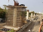 Pune, India - May 30, 2023: Work underway between Katraj and Kondhwa (Nadeem Inamdar story) in Pune, India, on Tuesday, May 30, 2023. (Photo by Ravindra Joshi/HT PHOTO)