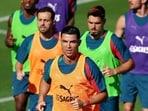 Soccer Football - FIFA World Cup 2026 - Portugal Training - Cidade do Futebol, Oeiras, Portugal - June 1, 2026 Portugal's Cristiano Ronaldo during training REUTERS/Pedro Nunes