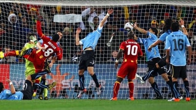 Luis Suarez's handball denied Ghana their winner. (X) Luis Suarez's handball denied Ghana their winner. (X)
