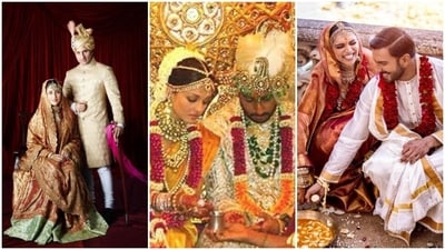 Red used to be the auspicious colour of Indian weddings. But now, brides are breaking away from the tradition. These celebs did too, and they looked great while doing it. Here are a few famous Bollywood brides who chose to step away from the traditional red. Red used to be the auspicious colour of Indian weddings. But now, brides are breaking away from the tradition. These celebs did too, and they looked great while doing it. Here are a few famous Bollywood brides who chose to step away from the traditional red. 