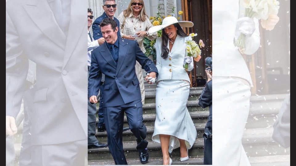 Dua Lipa got married to hot Brit actor Callum Turner. They met over a book they were both reading. (INSTAGRAM/@WEDVIBES)