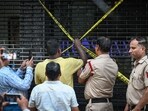 MCD officials carry out sealing drive against illegal hotels and guest houses allegedly violating safety norms in Malviya Nagar. (Sanchit Khanna/HT Photo) MCD officials carry out sealing drive against illegal hotels and guest houses allegedly violating safety norms in Malviya Nagar. (Sanchit Khanna/HT Photo)