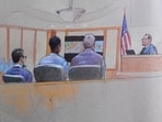 A courtroom sketch, provided by Pat Lopez shows Karmelo Anthony, center, at the defense table, the jury on the left and the presiding judge on the right, on June 4, 2026, in McKinney, Texas. A courtroom sketch, provided by Pat Lopez shows Karmelo Anthony, center, at the defense table, the jury on the left and the presiding judge on the right, on June 4, 2026, in McKinney, Texas.