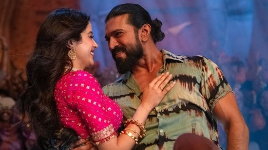 Janhvi Kapoor and Ram Charan in a still from Buchi Babu Sana's Peddi.