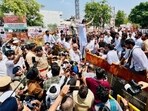 Deputy superintendent of police Sunil Kumar said more than 20 Congress leaders and workers were detained as a precautionary measure and released shortly thereafter. (HT Photo)