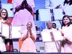 MoU for UPCAMP being signed in the presence of chief minister Yogi Adityanath. (HT)