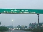 Road signages in Haridwar will also display information in Sanskrit. (HT Photo)