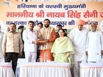Saini also announced a special amount of <span class='webrupee'>₹</span>5 crore for the development works of the Sadhaura area. (HT Photo)