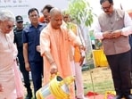 Uttar Pradesh chief minister Yogi Adityanath at a World Environment Day event in Lucknow on Friday. (SOURCED IMAGE)
