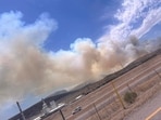 Smoke was visible from Pocatello, Idaho, sparking concerns. (Facebook/Dakota Brown)