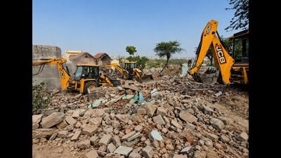 Authorities said occupants lacked ownership documents or registered sale deeds. The operation lasted nearly two-and-a-half days and concluded without major unrest. (HT ) Authorities said occupants lacked ownership documents or registered sale deeds. The operation lasted nearly two-and-a-half days and concluded without major unrest. (HT )