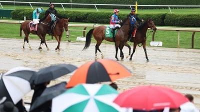 The Belmont Stakes at Saratoga Race Course features eight contenders vying for the title. Al Bello/Getty Images/AFP (Photo by AL BELLO / GETTY IMAGES NORTH AMERICA / Getty Images via AFP) (Getty Images via AFP) The Belmont Stakes at Saratoga Race Course features eight contenders vying for the title. Al Bello/Getty Images/AFP (Photo by AL BELLO / GETTY IMAGES NORTH AMERICA / Getty Images via AFP) (Getty Images via AFP)