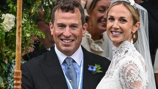 Princess Anne's son Peter Phillips and Harriet Sperling leave following their wedding at All Saints' Church in Kemble, Cirencester, Britain, June 6, 2026. REUTERS/Dylan Martinez(REUTERS)