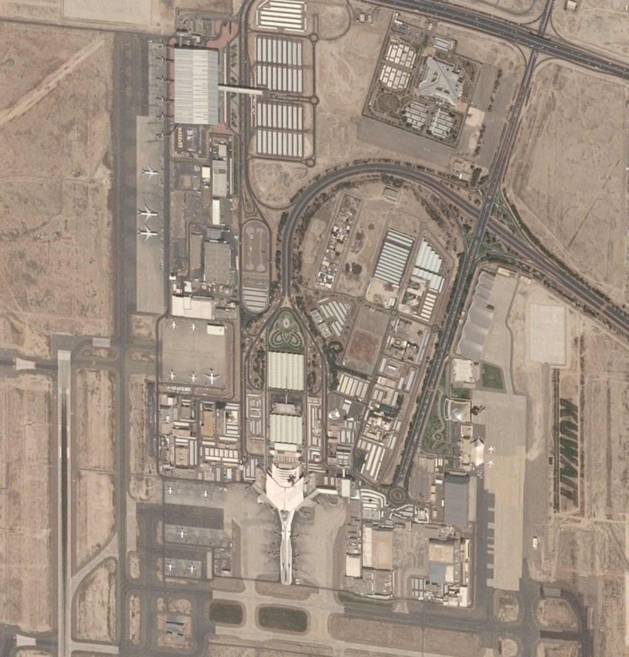 A satellite image shows damage at Kuwait International Airport following a strike earlier this week. A satellite image shows damage at Kuwait International Airport following a strike earlier this week.