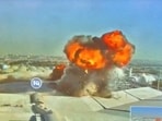 CCTV footage shows fire and smoke rising following a strike on Kuwait International Airport, in Kuwait City, Kuwait June 3, 2026, 