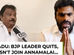BJP leader quits but doesn't join Annamalai BJP leader quits but doesn't join Annamalai