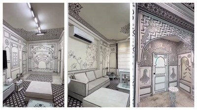 The interiors of a 2D sketch-inspired home is marvelous and gives the illusion of a 2D drawing. (Picture credit: Instagram/@priyamsaraswat)