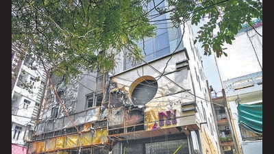 The drive started following the fire at Flourish Stay B&B in Malviya Nagar’s Hauz Rani last week that claimed 22 lives. (Hindustan Times) The drive started following the fire at Flourish Stay B&B in Malviya Nagar’s Hauz Rani last week that claimed 22 lives. (Hindustan Times)