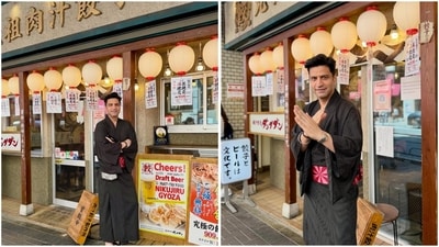 He wrote in the caption, “Tokyo from the streets hits differently. One moment you’re walking through the bustling lanes of Asakusa in a yukata and the next you’re cruising through history in a traditional rickshaw pulled by some of the strongest athletes you’ll ever meet.” (Instagram/@chefkunal) He wrote in the caption, “Tokyo from the streets hits differently. One moment you’re walking through the bustling lanes of Asakusa in a yukata and the next you’re cruising through history in a traditional rickshaw pulled by some of the strongest athletes you’ll ever meet.” (Instagram/@chefkunal)