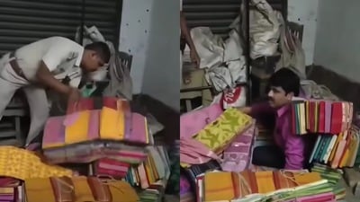 পুলিশের চোখে ধুলো দিতে শাড়ির গাঁঠরির নিচে লুকিয়ে ছিলেন তিনি। কিন্তু শেষ পর্যন্ত পুলিশের তল্লাশিতে ধরা পড়ে যান।