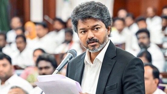 File image of Tamil Nadu chief minister Vijay. Under his direction, TN govt has taken decision to make physical education classes mandatory for students from class 6 to 12. (@TNDIPRNEWS)