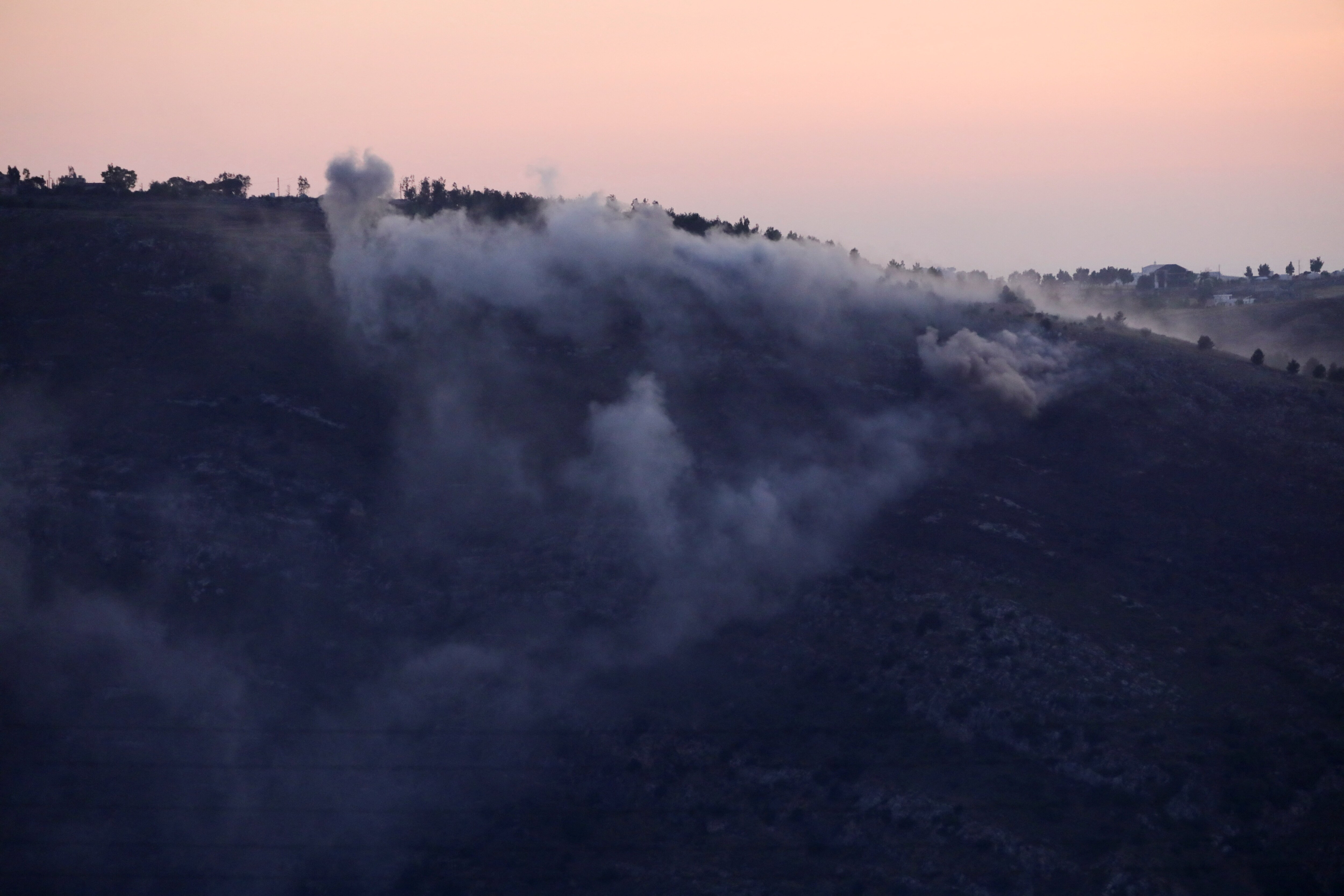 Smoke billows from southern Lebanon following an Israeli strike, as seen from Marjaoun, Lebanon, June 6, 2026. (REUTERS)