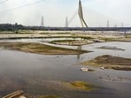Every summer the Yamuna falls and every summer the same plants struggle. What is changing, slowly, is the upstream supply. (Vipin Kumar/HT Photo)