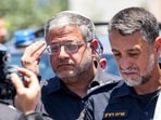Israel's far-right national security minister Itamar Ben Gvir (C) arrives at the site of a suspected shooting attack in the town of Tzur Yitzhak in central Israel close to the occupied West Bank on June 7, 2026. (Photo by Jack GUEZ / AFP)