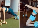 Malaika Arora trains at the gym. 