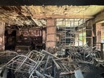 A view inside the restaurant-cum-hotel, where a massive fire broke out at the five-storey building housing the B&B in the congested Hauz Rani locality of Malviya Nagar. A view inside the restaurant-cum-hotel, where a massive fire broke out at the five-storey building housing the B&B in the congested Hauz Rani locality of Malviya Nagar.
